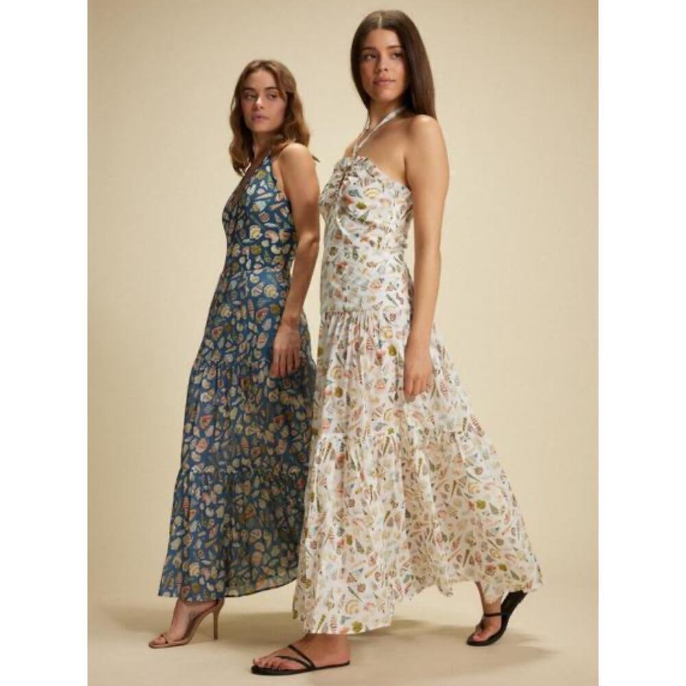 Marysia Chalmers Midi Dress Shell Print Size Medium - Picture 2 of 8